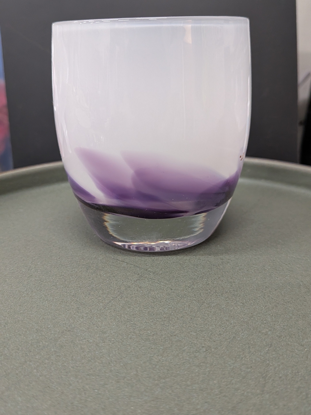Glassybaby Handblown Purple Swirl Glass Votive Holder "Wisteria"